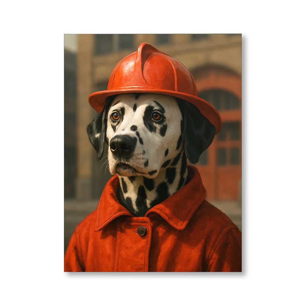 The Firefighter — Custom Pet Portrait